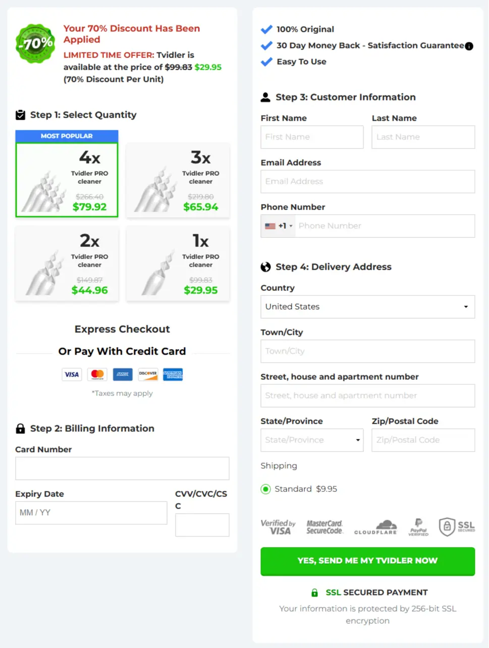 Tvidler  Secure Checkout Page